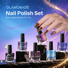 Glamonade black sparkle polish detail highlighting contrast and evening-ready shine