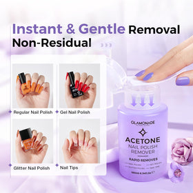 Glamonade close-up gel texture clinging to cotton for targeted removal