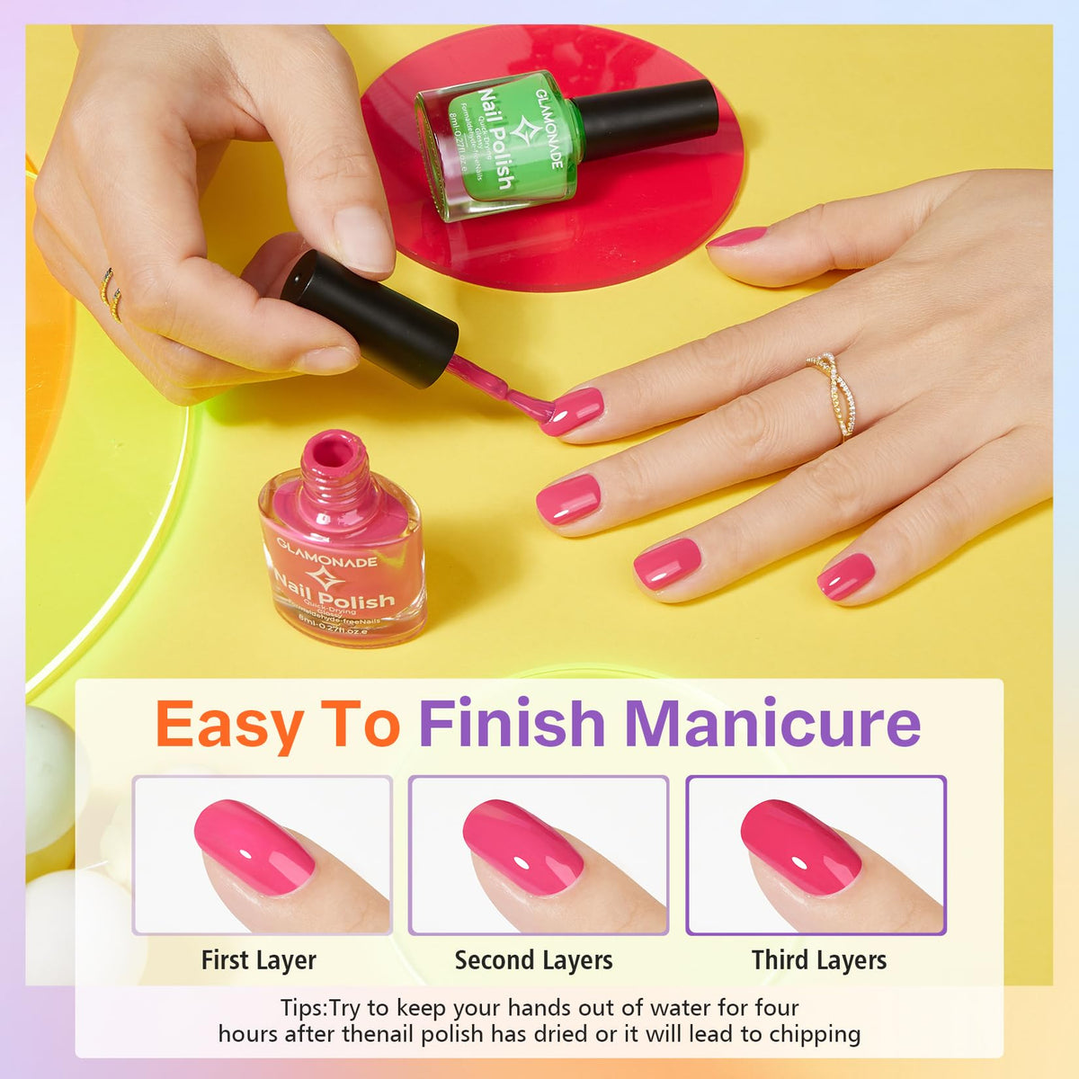 Glamonade color wheel layout illustrating complementary neon combinations