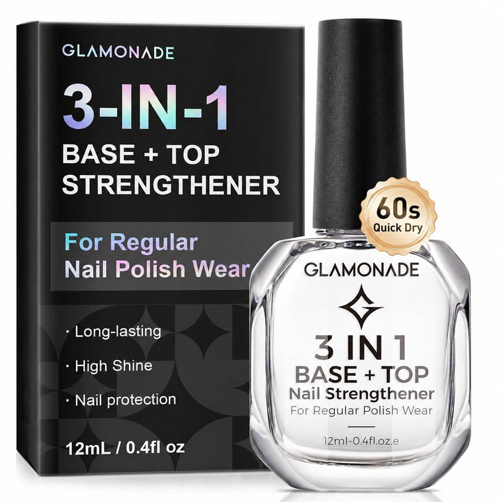 Glamonade front packaging shows compact 12ml bottle and glossy finish benefit