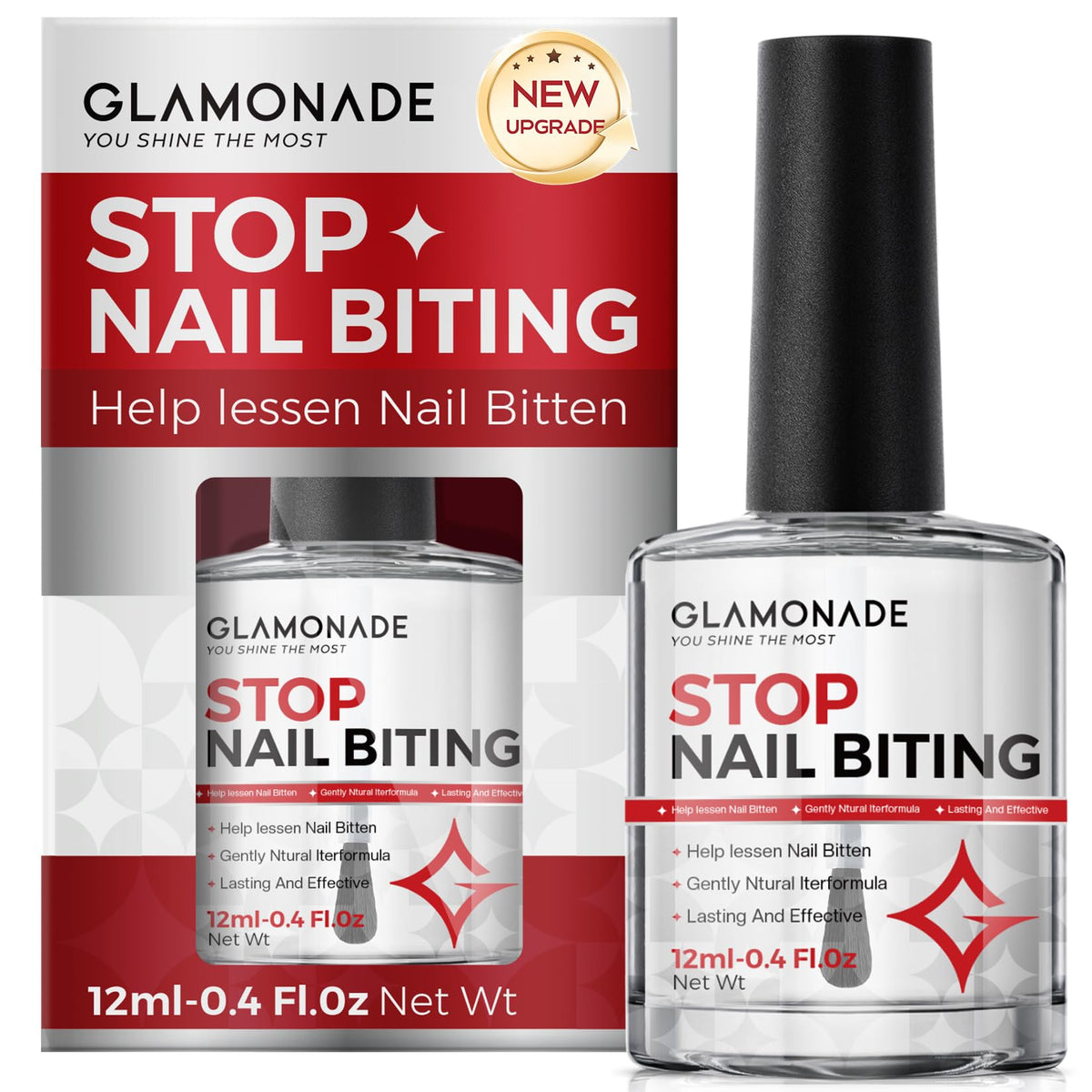 glamonade front packaging showing bottle and label, clear deterrent benefit