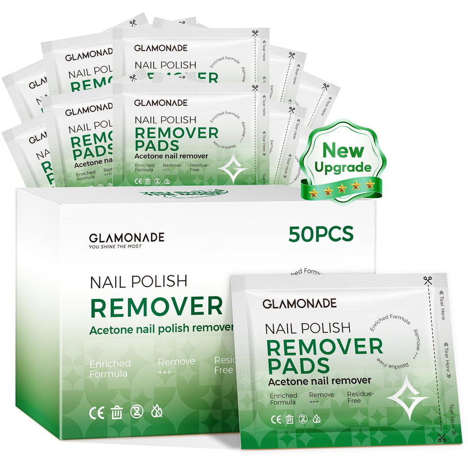 Glamonade front packaging showing 50 individually wrapped wipes and benefits