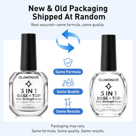 Glamonade manicure kit flatlay with bottle for convenient all-in-one benefit