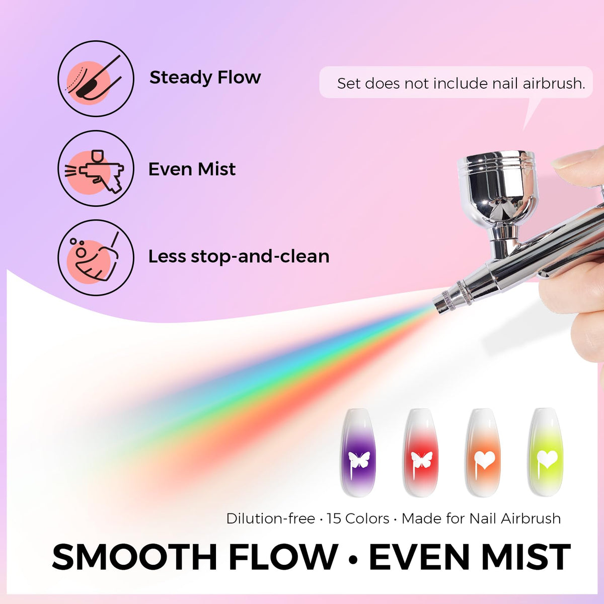 Glamonade spray texture mist closeup demonstrating fine, even coverage