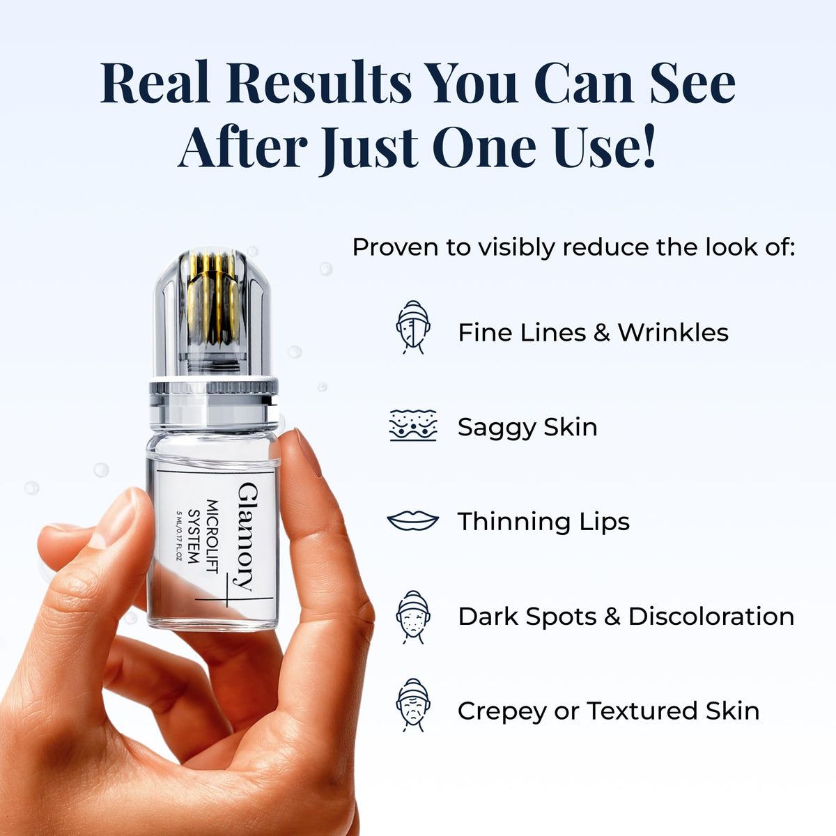 Glamory applying serum after treatment to improve absorption and hydration