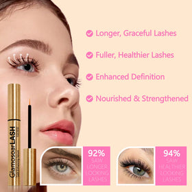 glamosoar serum texture drop displaying lightweight, non-greasy formula