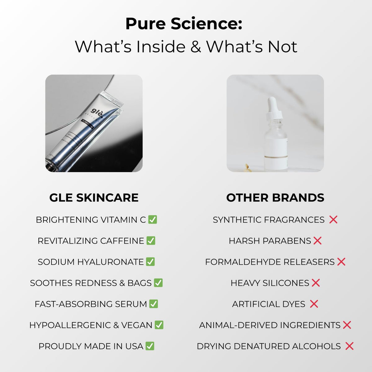 Gle pump dispensing serum showing controlled, hygienic use