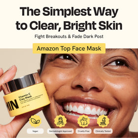 Jar opened with mask rinsing reminder and cleansing benefit
