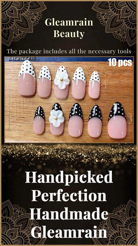 Gleamrain lifestyle outfit shot pairing nails with clothing for versatile styling benefit