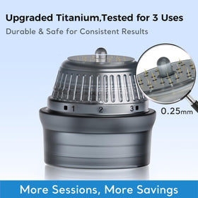 Glemme titanium derma stamp closeup highlighting durable needles