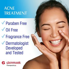 Glenmark Therapeutics gel applied on hand illustrating thin layer application and coverage