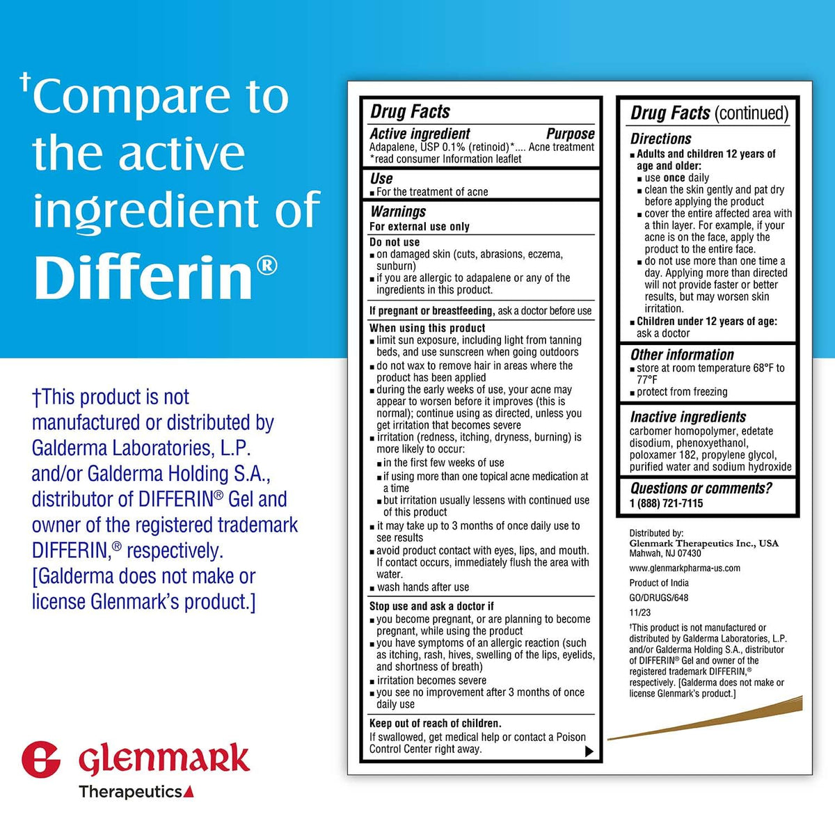 Glenmark Therapeutics gel texture close-up illustrating lightweight absorption benefit