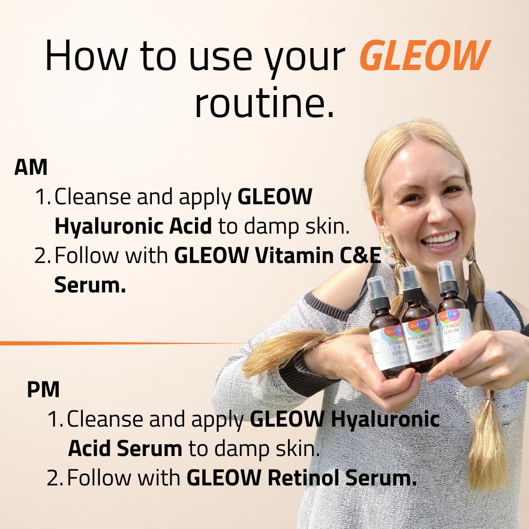 GLEOW ingredients label close-up highlighting clean formula and safety
