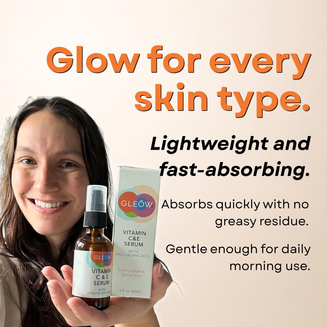GLEOW applying serum on hand to show quick absorption and visible hydration