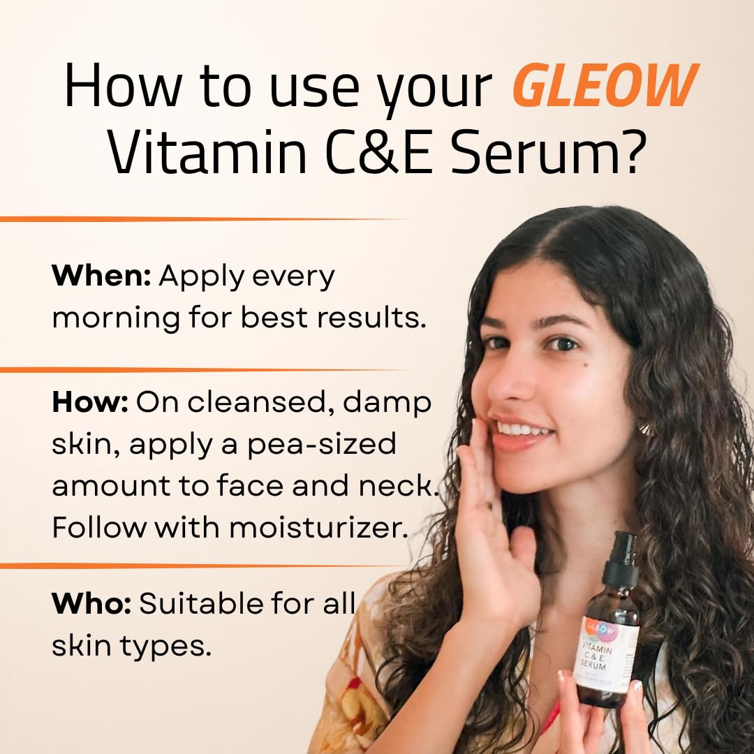 GLEOW serum on bathroom counter in routine setting showing daily-use convenience