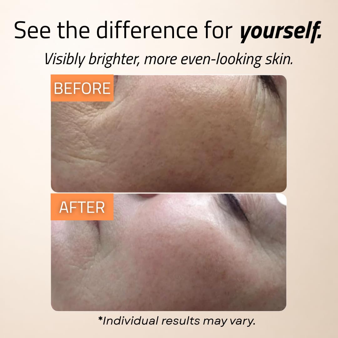 GLEOW ingredient list close-up highlighting vitamin C, hyaluronic acid benefits
