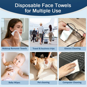GLIMGLINT towels on bathroom vanity showing travel-ready convenience