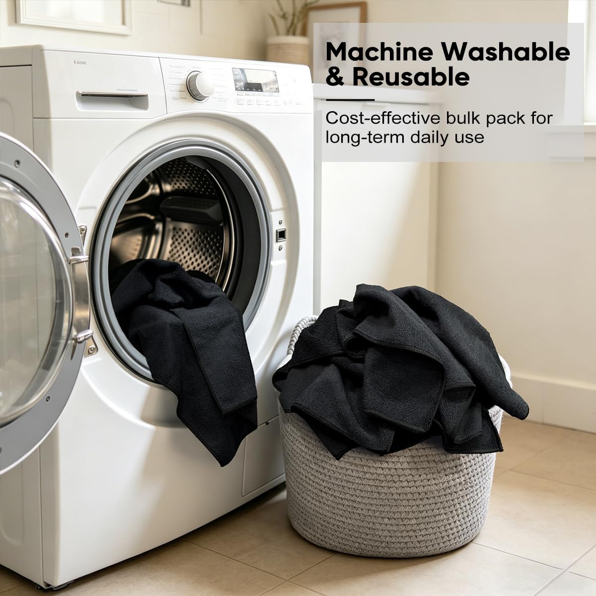 GLIMGLINT towels on spa bench conveying clean, efficient service setup