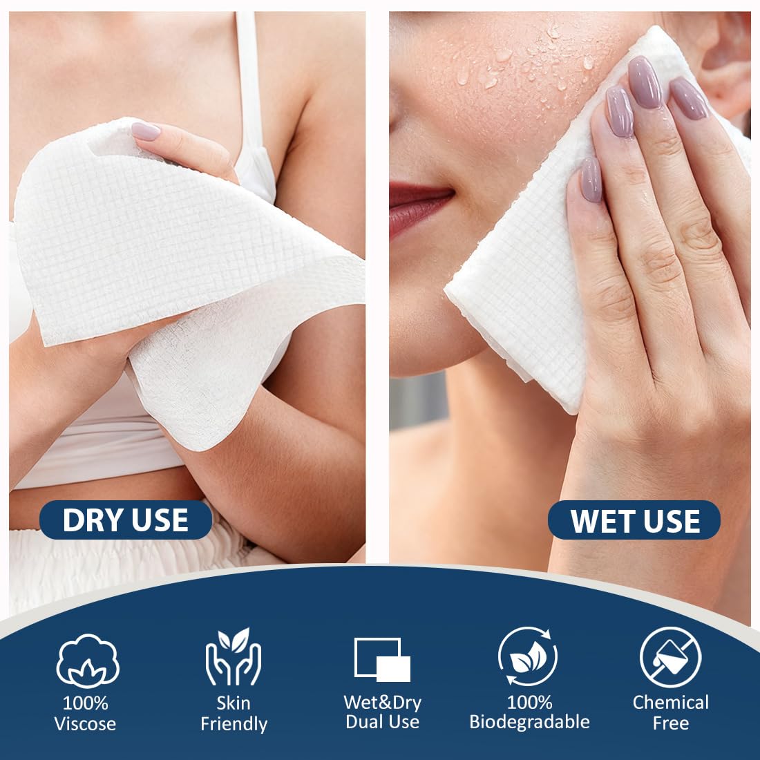 GLIMGLINT disposable towel in hand demonstrating softness and absorbency