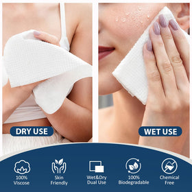 GLIMGLINT disposable towel in hand demonstrating softness and absorbency