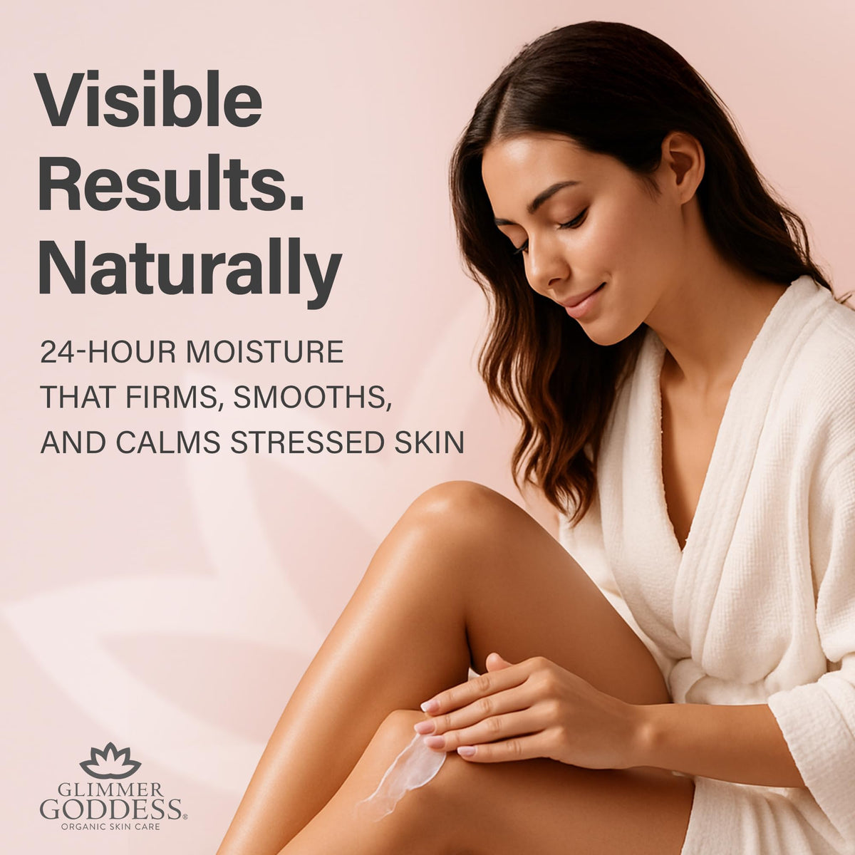 Glimmer Goddess application on arm demonstrating soft non-greasy finish benefit