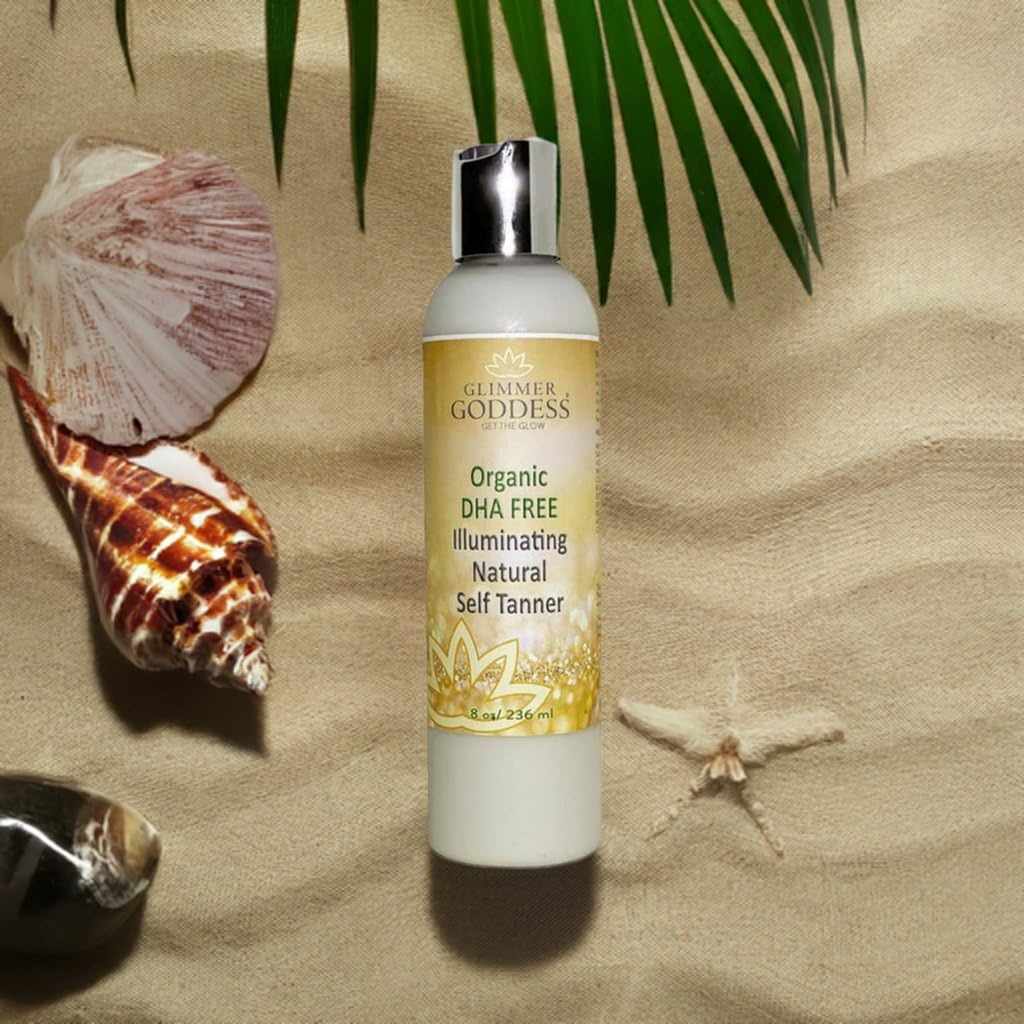 Glimmer Goddess ingredient collection with almond and shea for hydration benefit