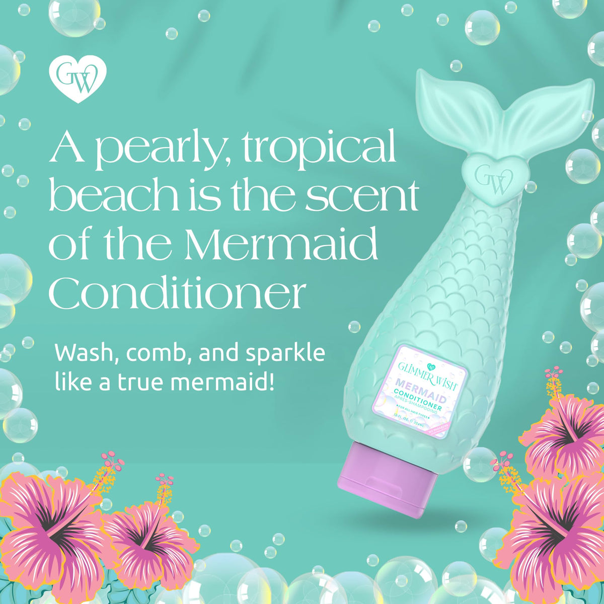glimmer wish coconut and macadamia seed oil display showing natural oils that add softness and shine