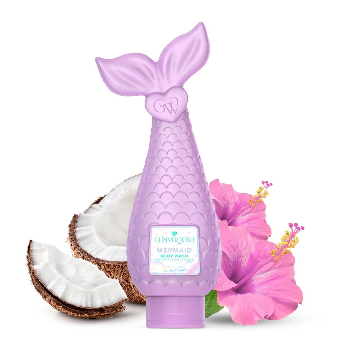 Glimmer Wish front bottle showing mermaid design and bright tropical labeling