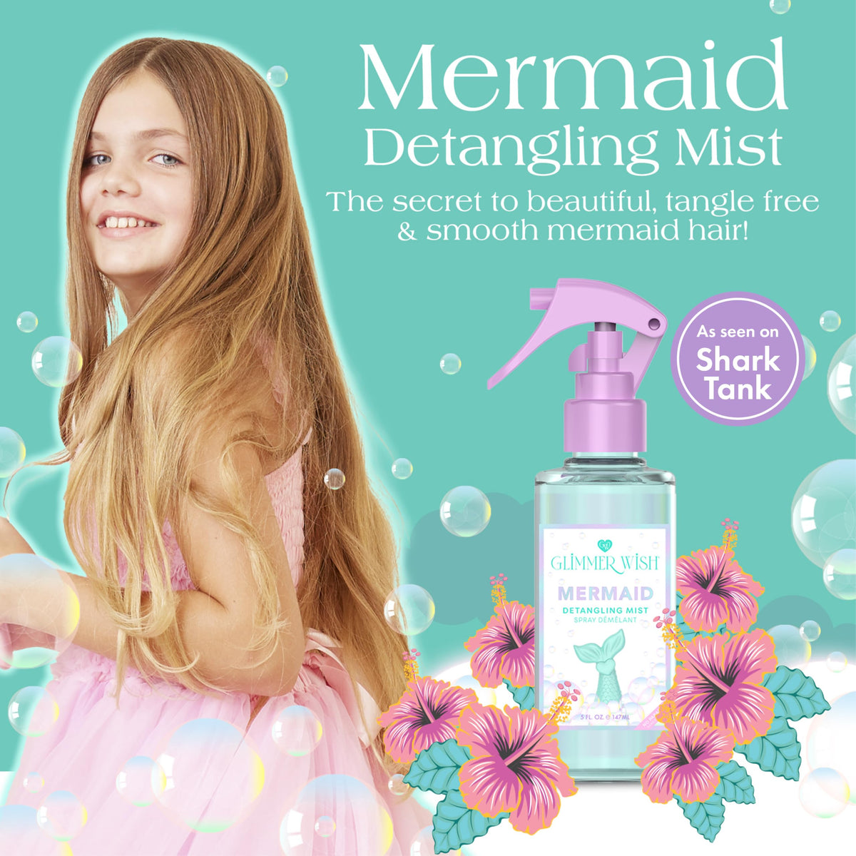 Glimmer Wish fine mist spray in motion delivering quick detangling and lightweight conditioning