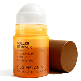 Glo Melanin front label roll-on showing product and benefits