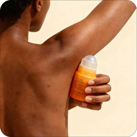 Glo Melanin used on inner thigh to demonstrate precise coverage