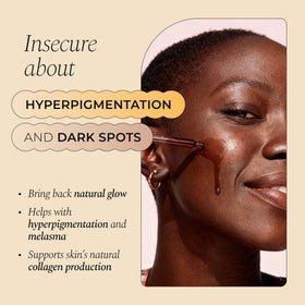 Glo Melanin label close-up highlighting active ingredients for clarity