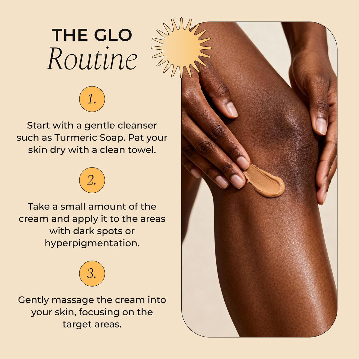 Glo Melanin jar on bathroom vanity in lifestyle setting promoting daily routine