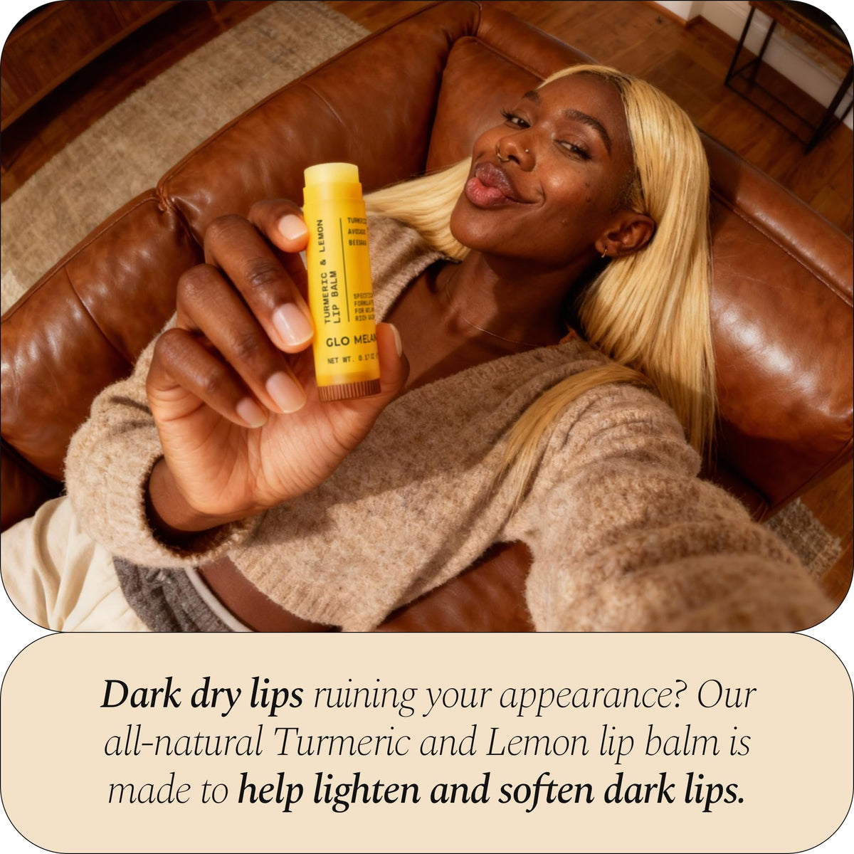 Glo Melanin back label showing ingredient list and directions