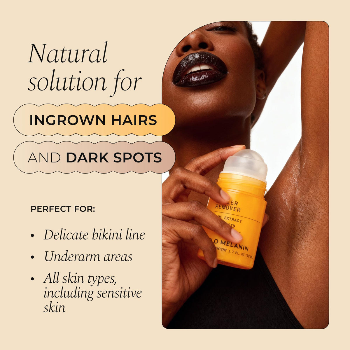 Glo Melanin rollerball close-up for precise, mess-free application
