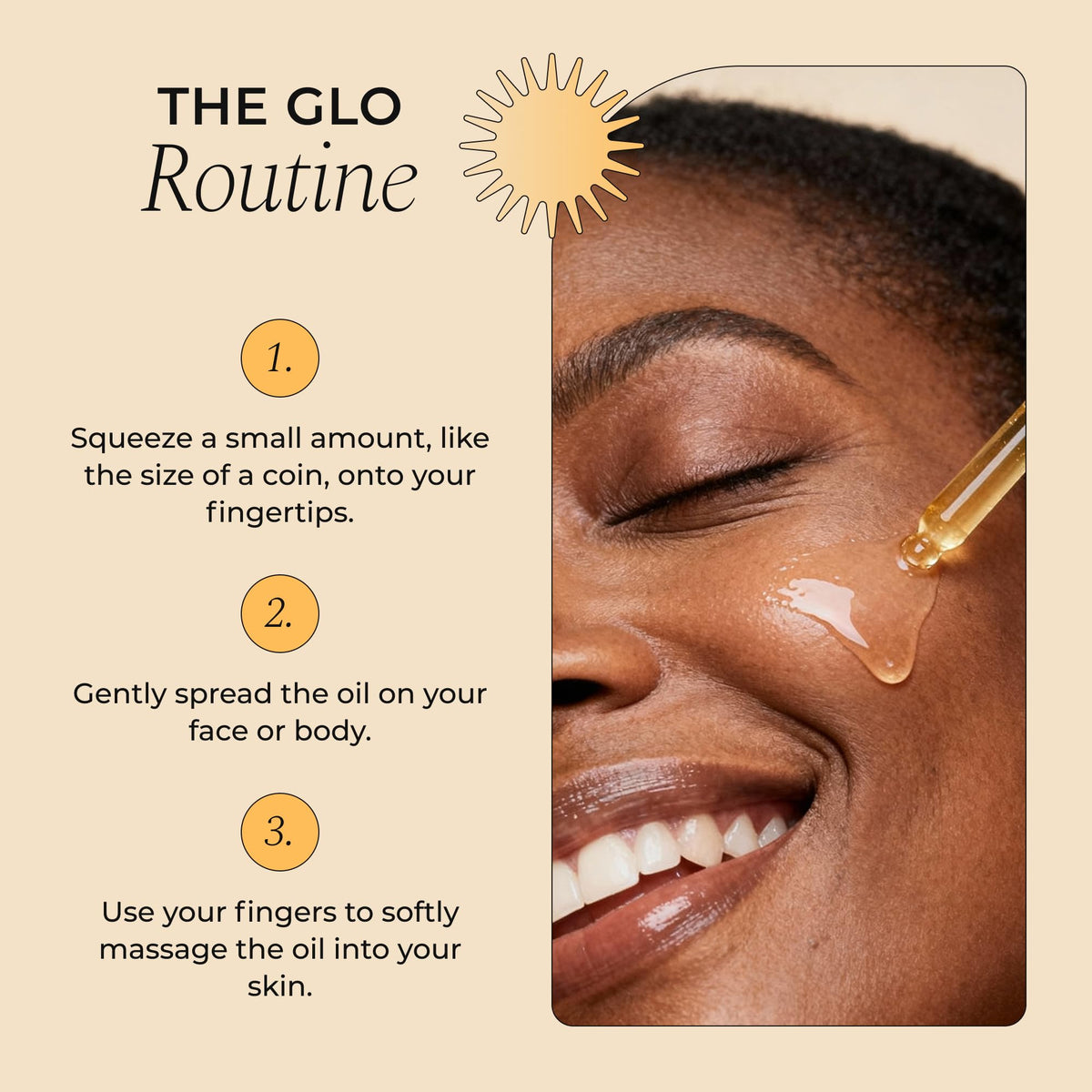 Glo Melanin 50ml bottle beside coin showing compact travel-friendly size benefit