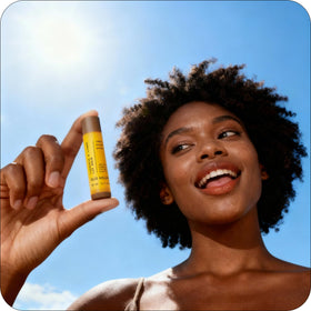 Glo Melanin size comparison in hand for portable convenience