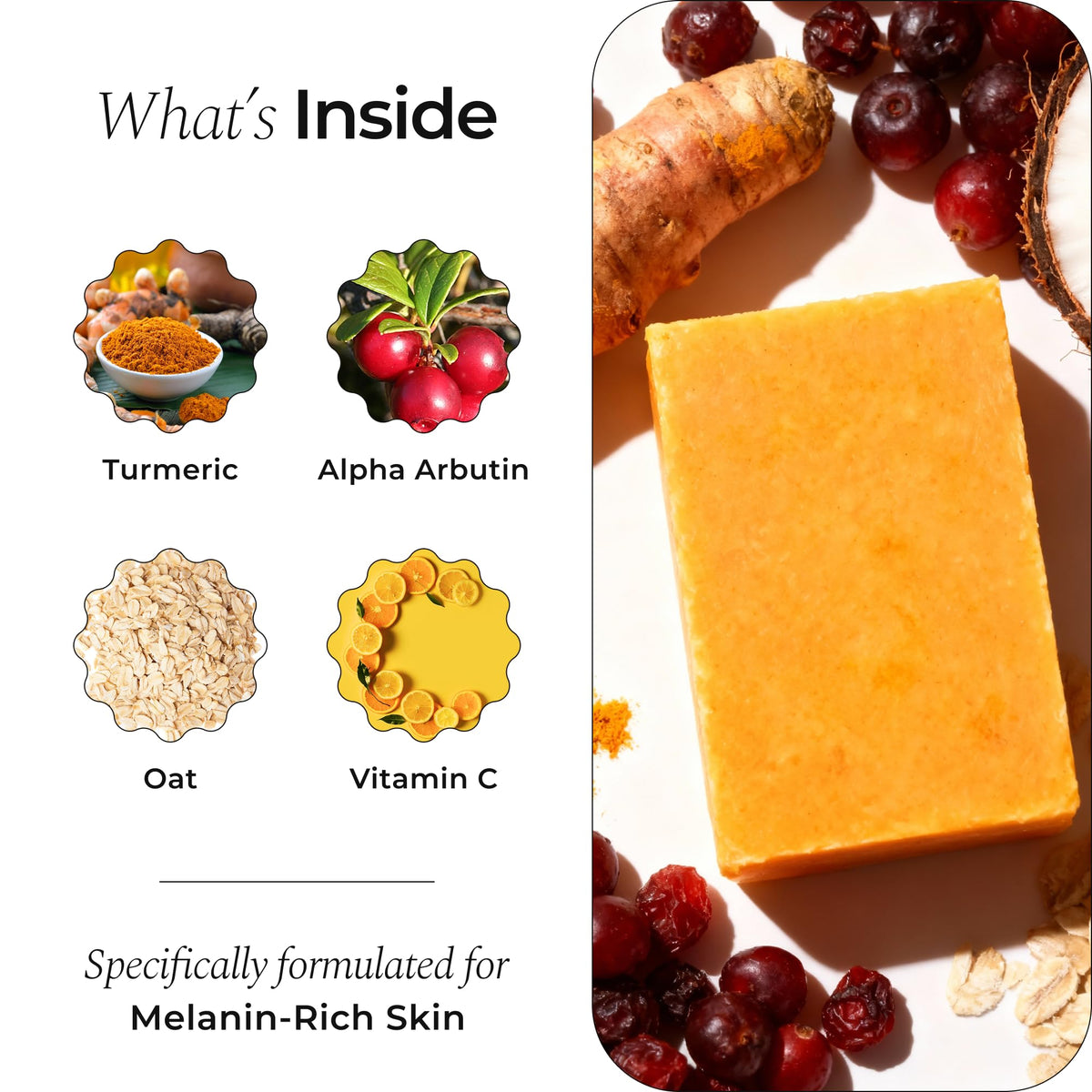 Glo Melanin soap being used on face for even tone support