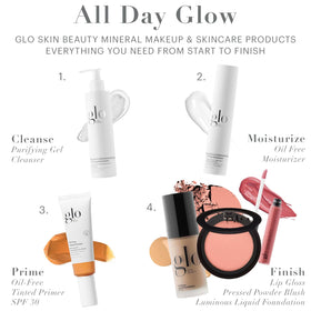 Glo Skin Beauty application with damp sponge for seamless finish benefit