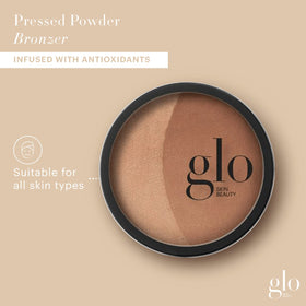 Glo Skin Beauty open pan showing fine mineral texture and blendable finish