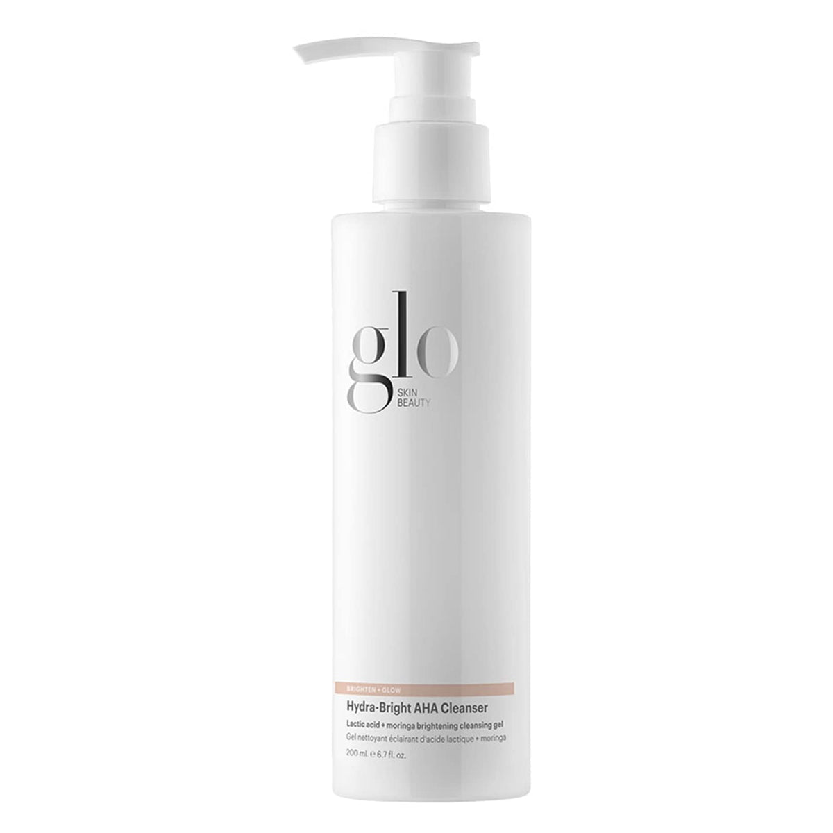 Glo Skin Beauty front packaging showing cleanser bottle and branding benefits