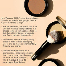 Glo Skin Beauty makeup brush applying powder for even, buildable coverage