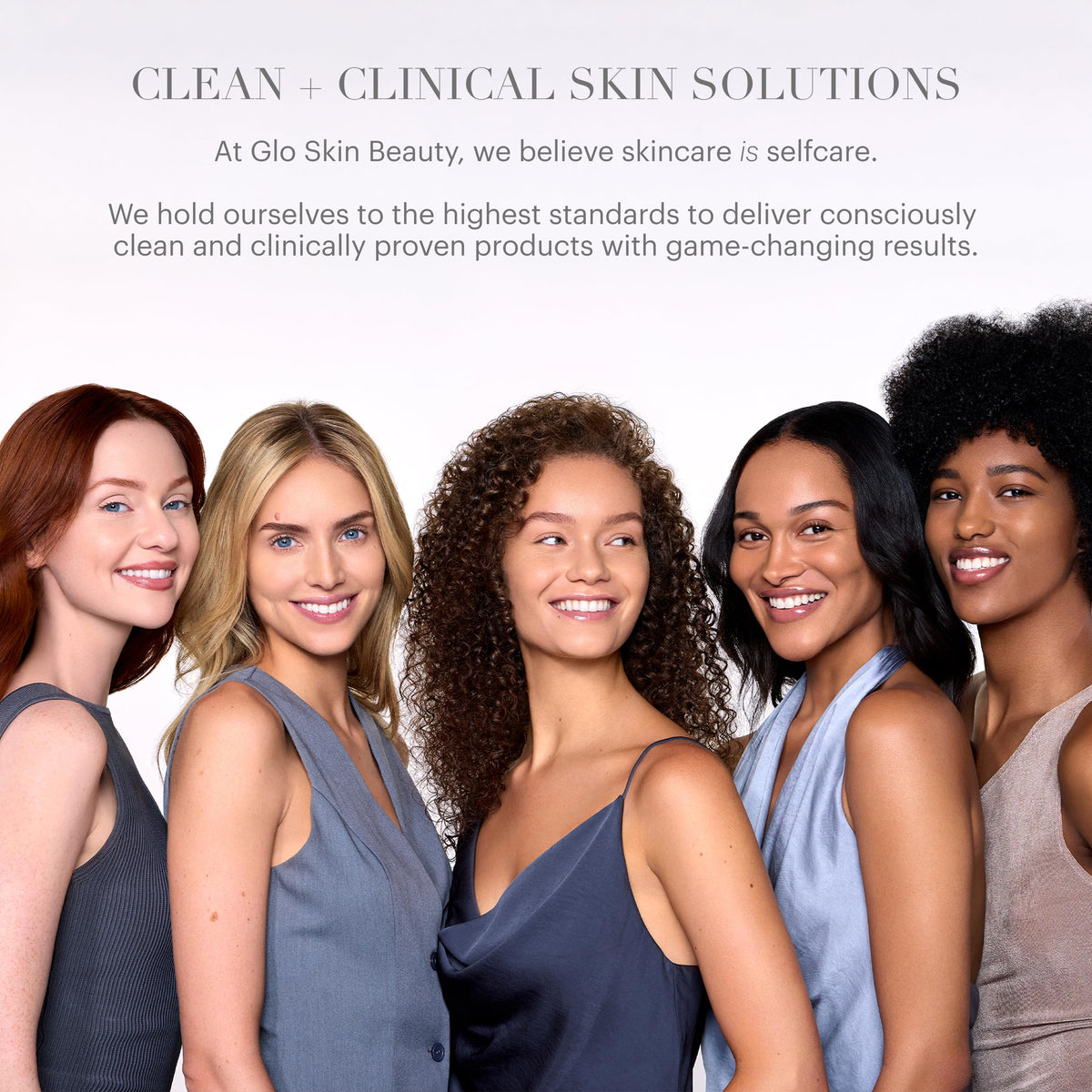 Glo Skin Beauty model wearing powder for a natural semi-matte complexion
