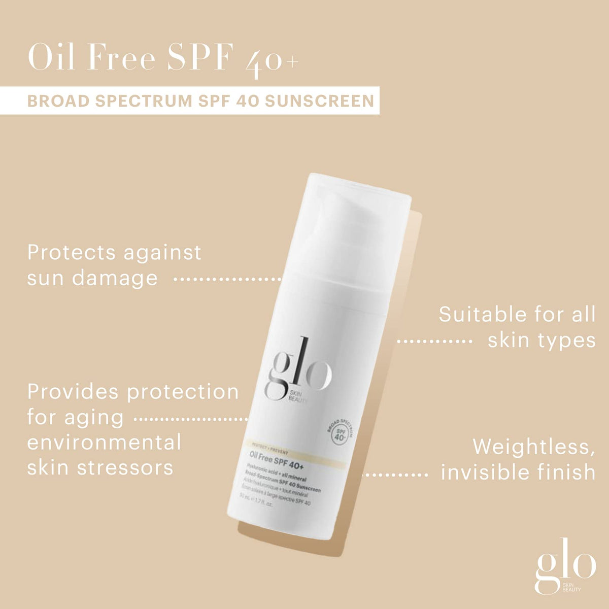 Glo Skin Beauty dispensing product from pump demonstrating easy, controlled application