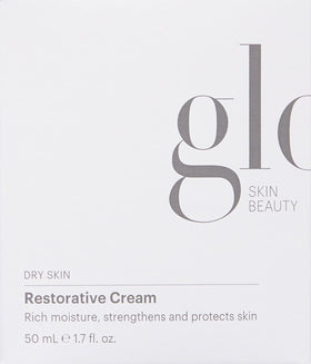 Glo Skin Beauty jar on bathroom shelf in lifestyle setting for daily use cue