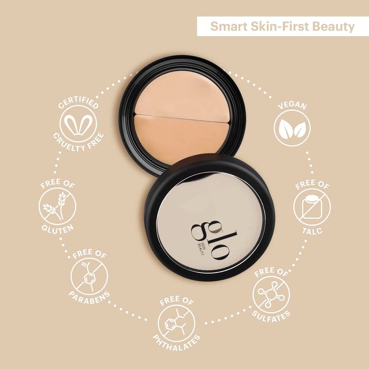 Glo Skin Beauty swatch close-up showing silky texture and smooth coverage benefit