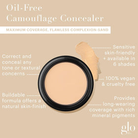 glo skin beauty texture swatch displaying creamy finish and blendable coverage benefit