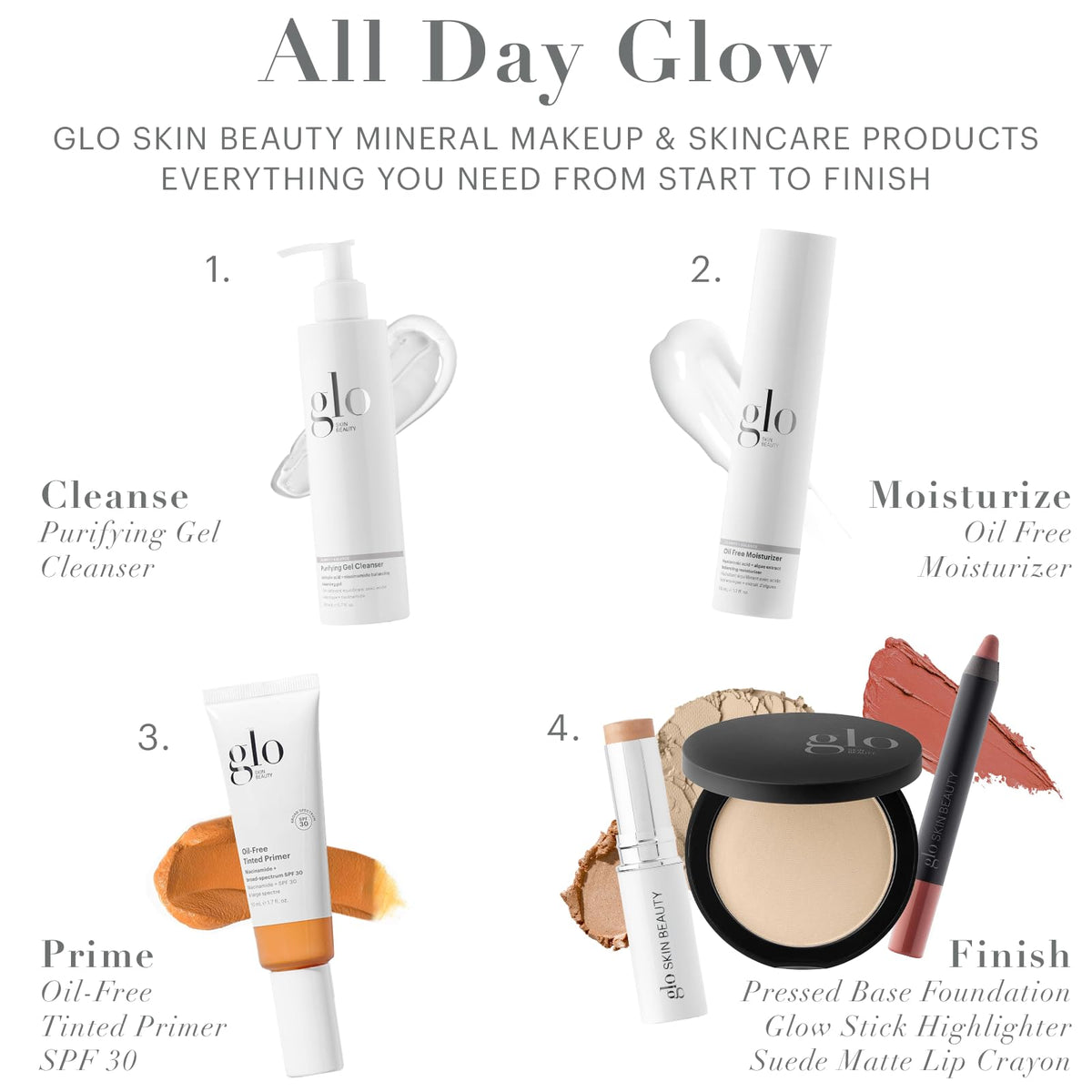 Glo Skin Beauty applied under makeup to show smooth, non-greasy finish