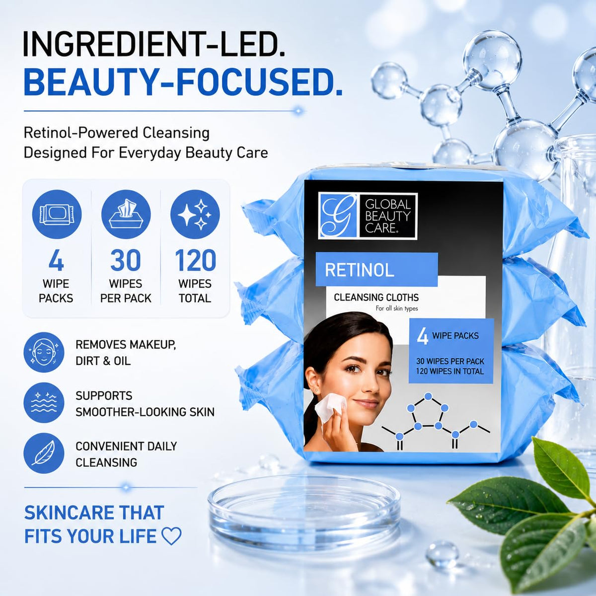 Global Beauty Care pack label detail showing usage and directions