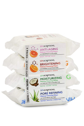 Global Beauty Care front pack showing the 4-pack wipes and benefits